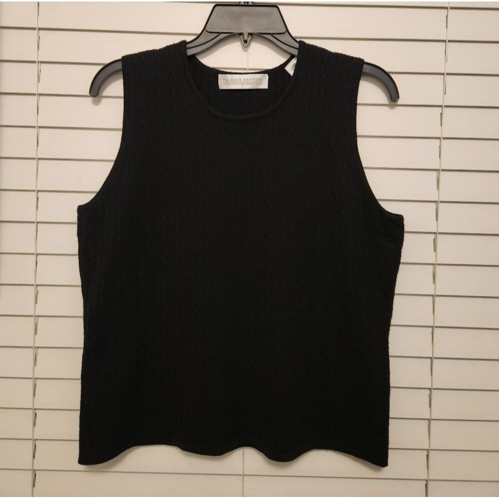 Valerie Stevens 100% Pure Merino Wool Sleeveless Sweater Size Large